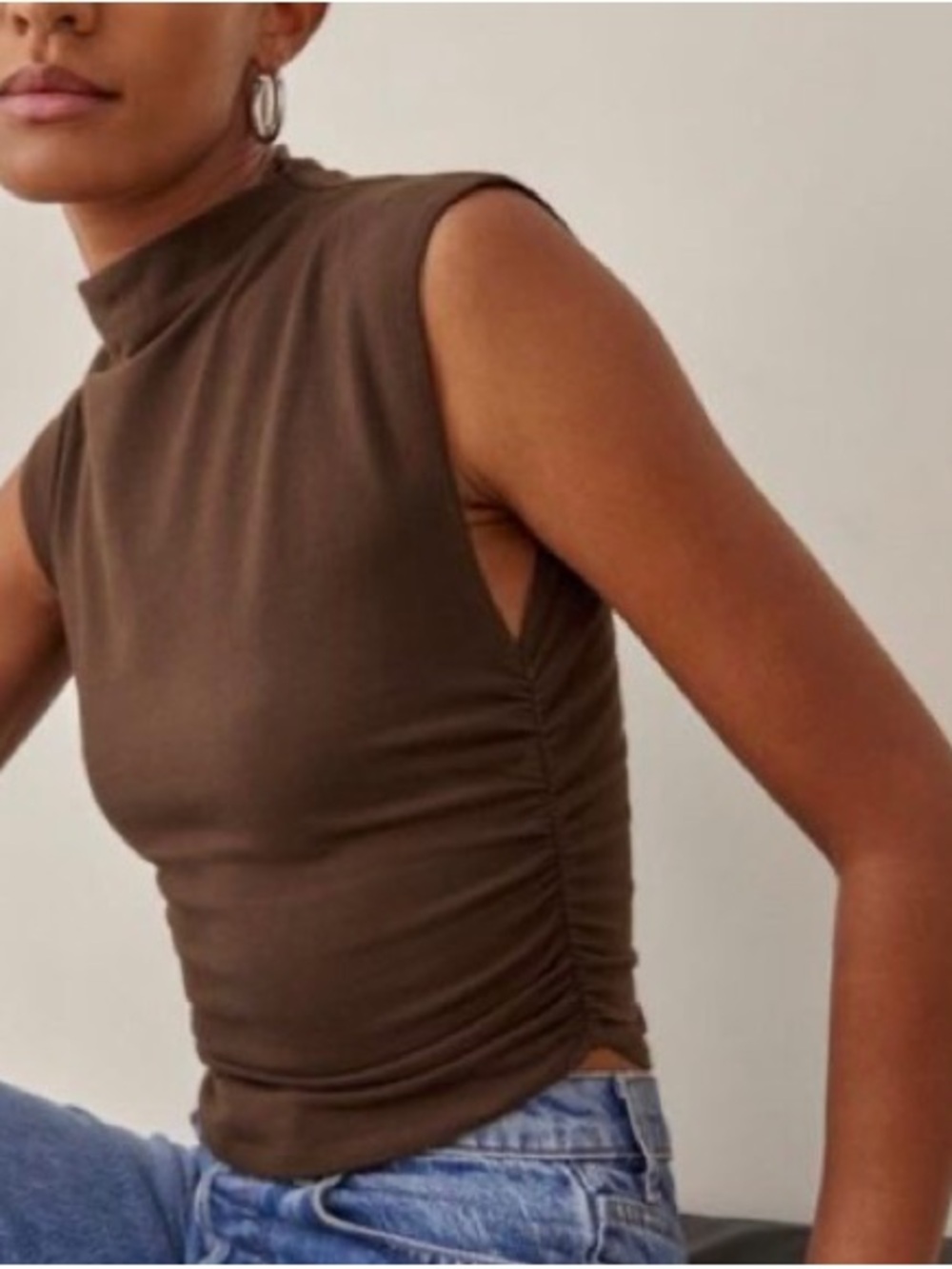 Reformation Lindy Top in Cafe Brown Women’s Size Small NWT